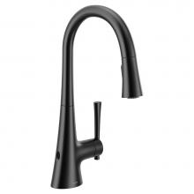 Moen 9126EWBL - KURV Touchless 1-Handle Pull-Down Sprayer Kitchen Faucet with MotionSense Wave and Power Clean in