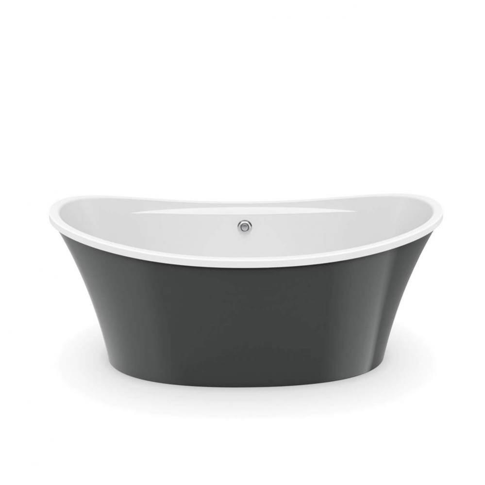 Ariosa 6636 Acrylic Freestanding Center Drain Bathtub in White with Thunder Grey Skirt