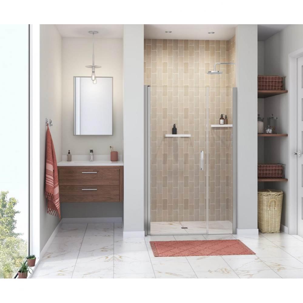 Manhattan 43-45 x 68 in. 6 mm Pivot Shower Door for Alcove Installation with Clear glass & Rou