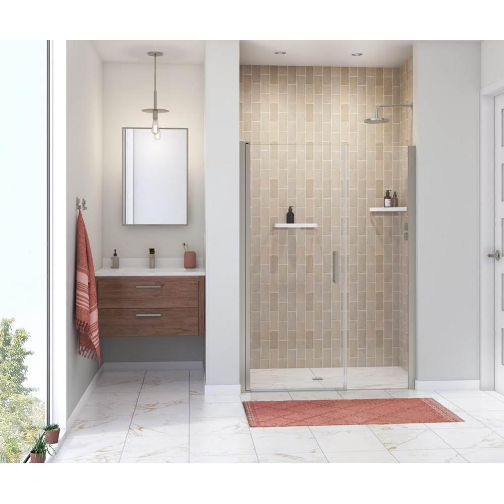 Manhattan 49-51 x 68 in. 6 mm Pivot Shower Door for Alcove Installation with Clear glass & Rou