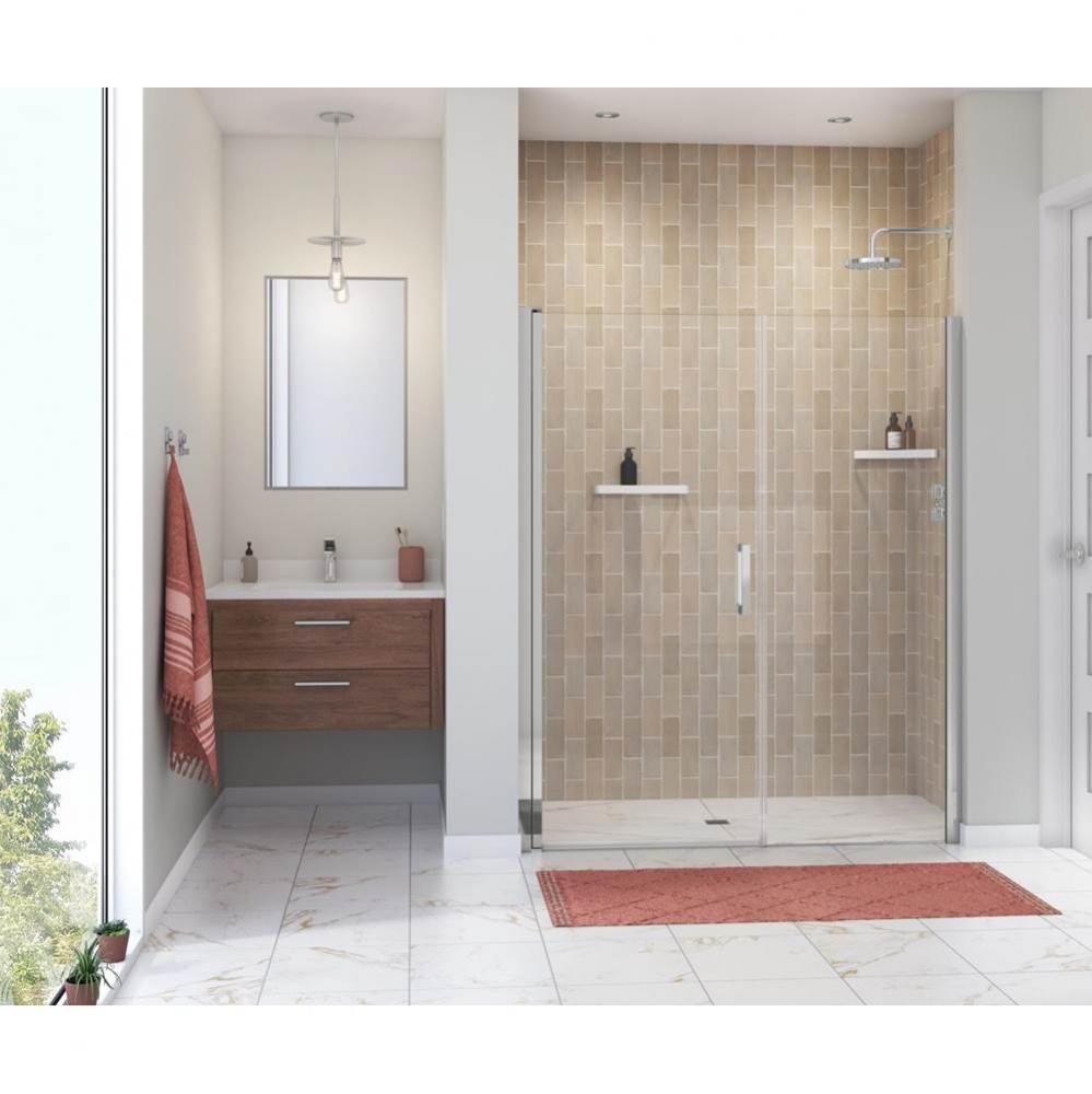 Manhattan 53-55 x 68 in. 6 mm Pivot Shower Door for Alcove Installation with Clear glass & Squ