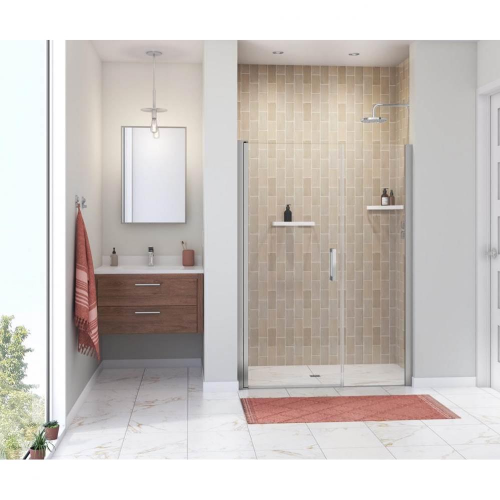 Manhattan 47-49 x 68 in. 6 mm Pivot Shower Door for Alcove Installation with Clear glass & Squ