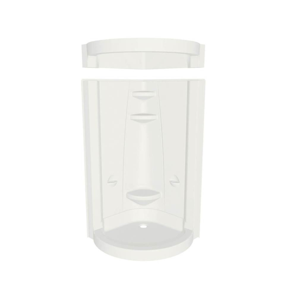 Freestyle 40 Round 40 x 40 Acrylic Corner Center Drain One-Piece Shower in White