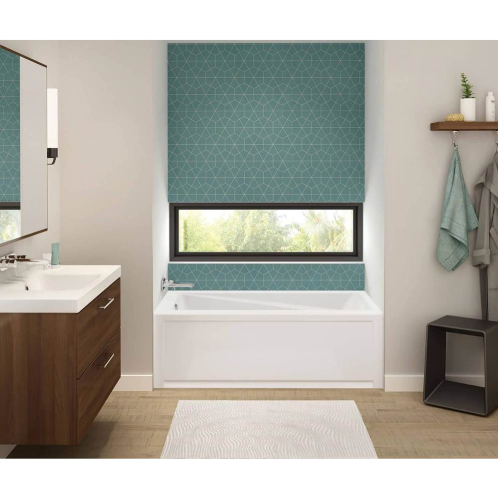 Exhibit 6032 IFS Acrylic Alcove Left-Hand Drain Combined Whirlpool & Aeroeffect Bathtub in Whi