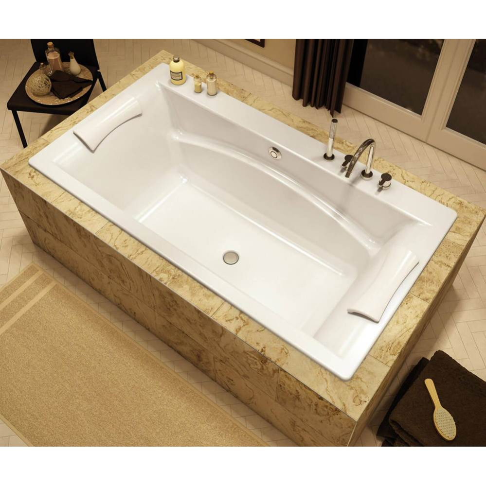 Optik C 66 x 36 Acrylic Drop-in Center Drain Combined Hydrofeel & Aerofeel Bathtub in White