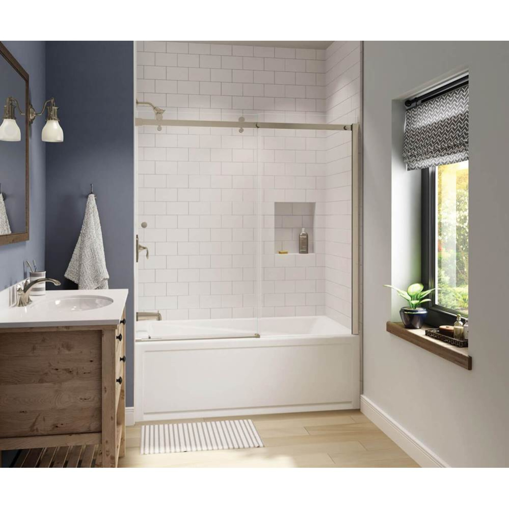 Luminescence 56.5-59 x 55.5-57.5 in. 6mm Sliding Tub Door for Alcove Installation with Clear glass