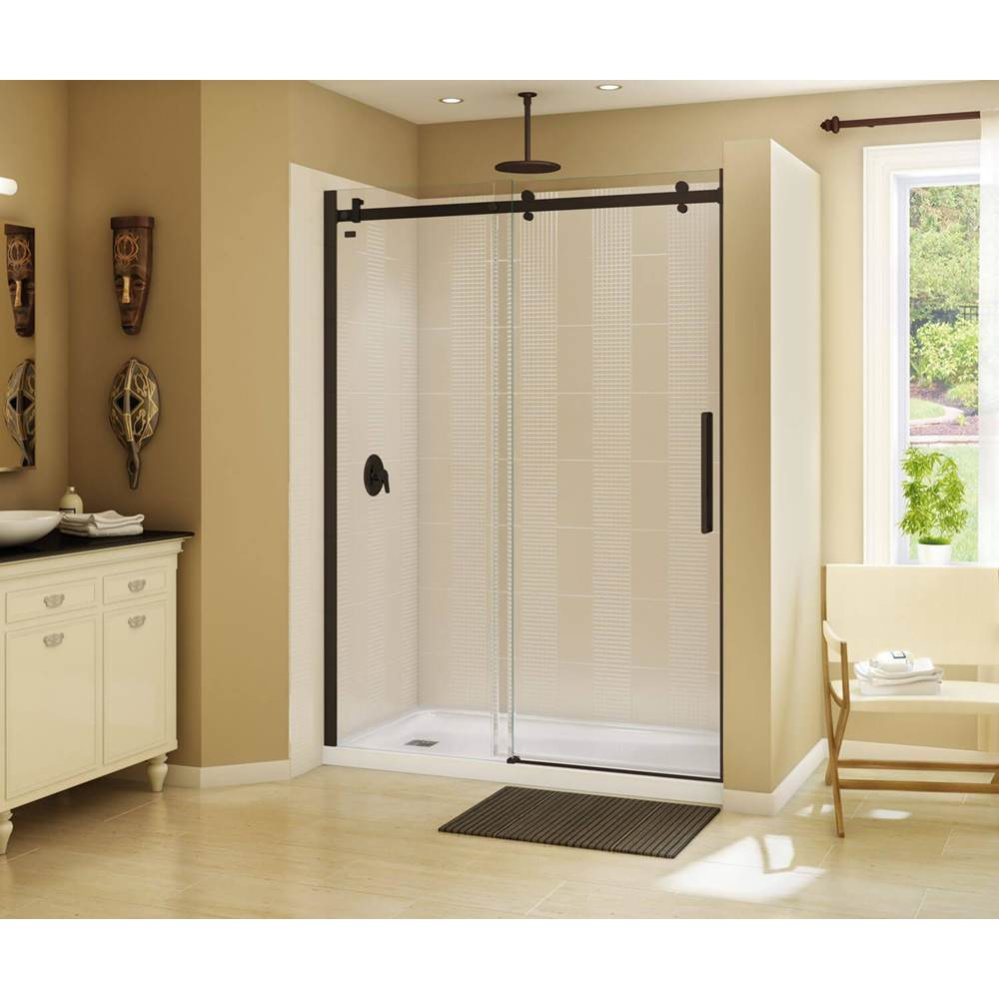Halo 56.5-59 x 78.75 in. 8mm Sliding Shower Door for Alcove Installation with Clear glass in Dark