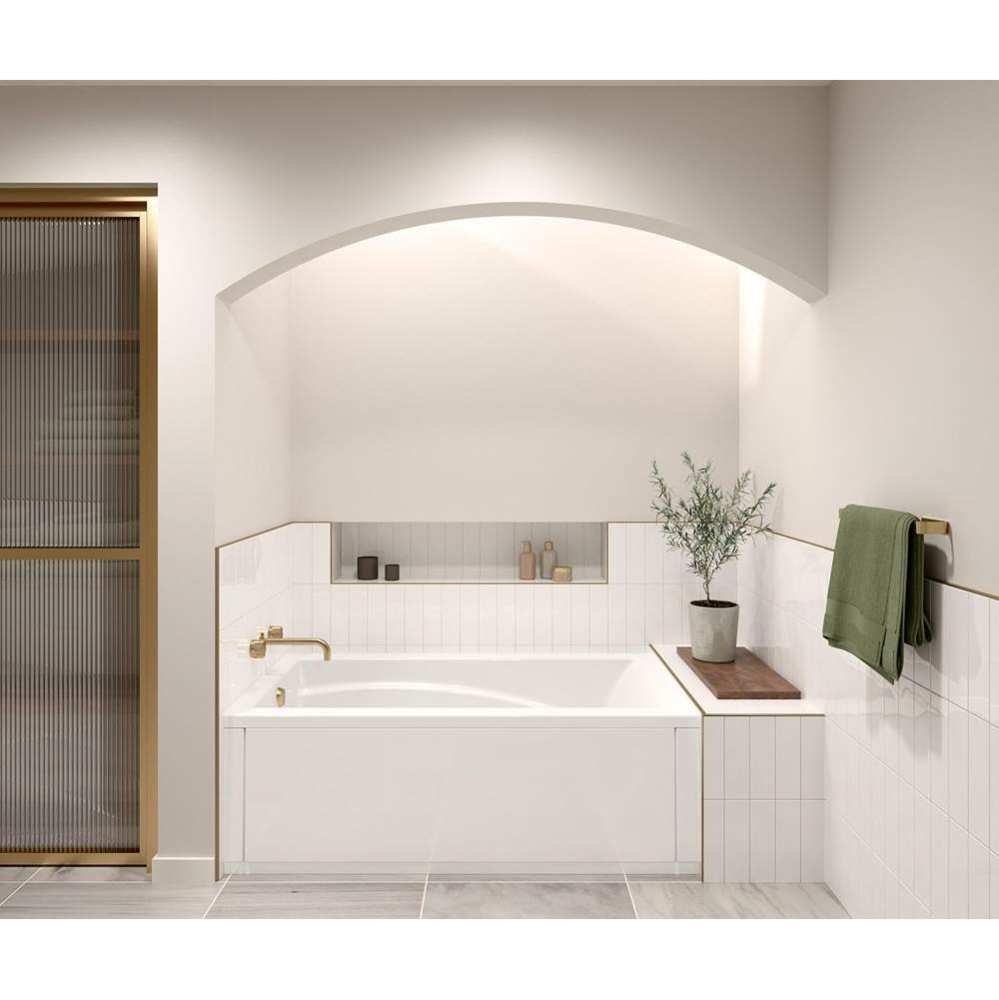 Optik 6032 Acrylic Alcove Left-Hand Drain Aerofeel Bathtub in White
