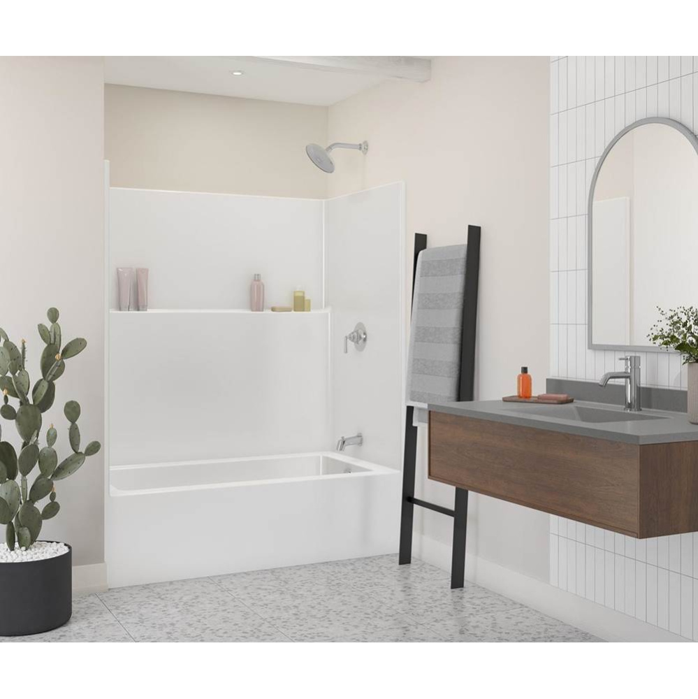 Icon TS6036X AFR Acrylx Alcove Left Hand Drain One-Piece Tub Shower in White