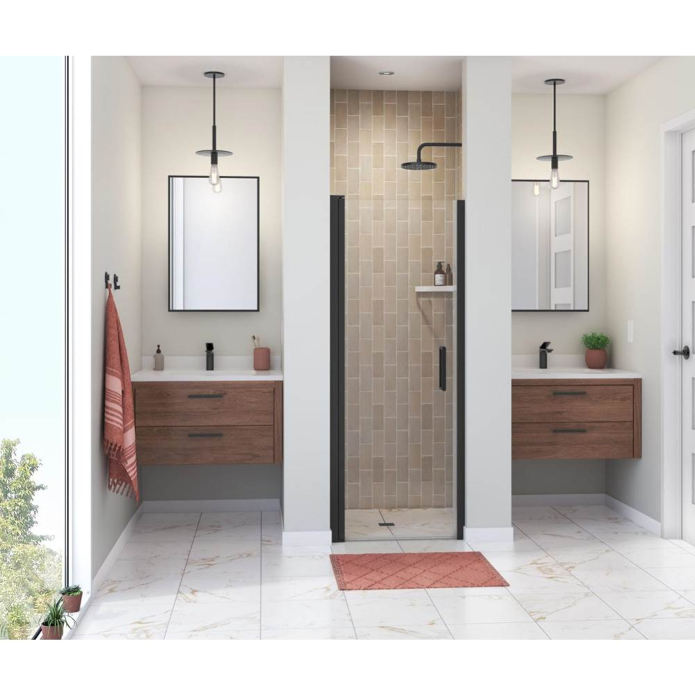 Manhattan 27-29 x 68 in. 6 mm Pivot Shower Door for Alcove Installation with Clear glass & Rou