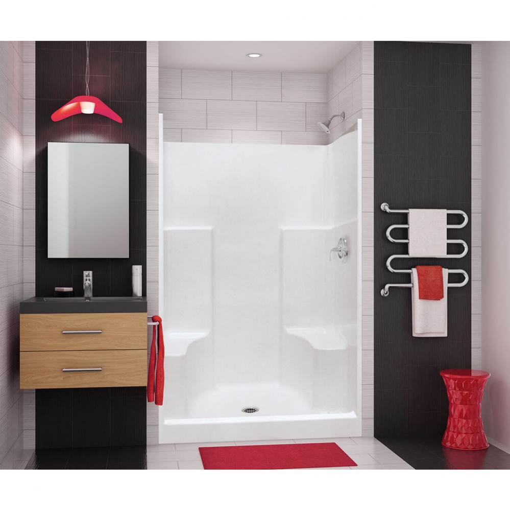 SS3648 48 in. x 36 in. x 72 in. 1-piece Shower with Two Seats, Center Drain in Biscuit