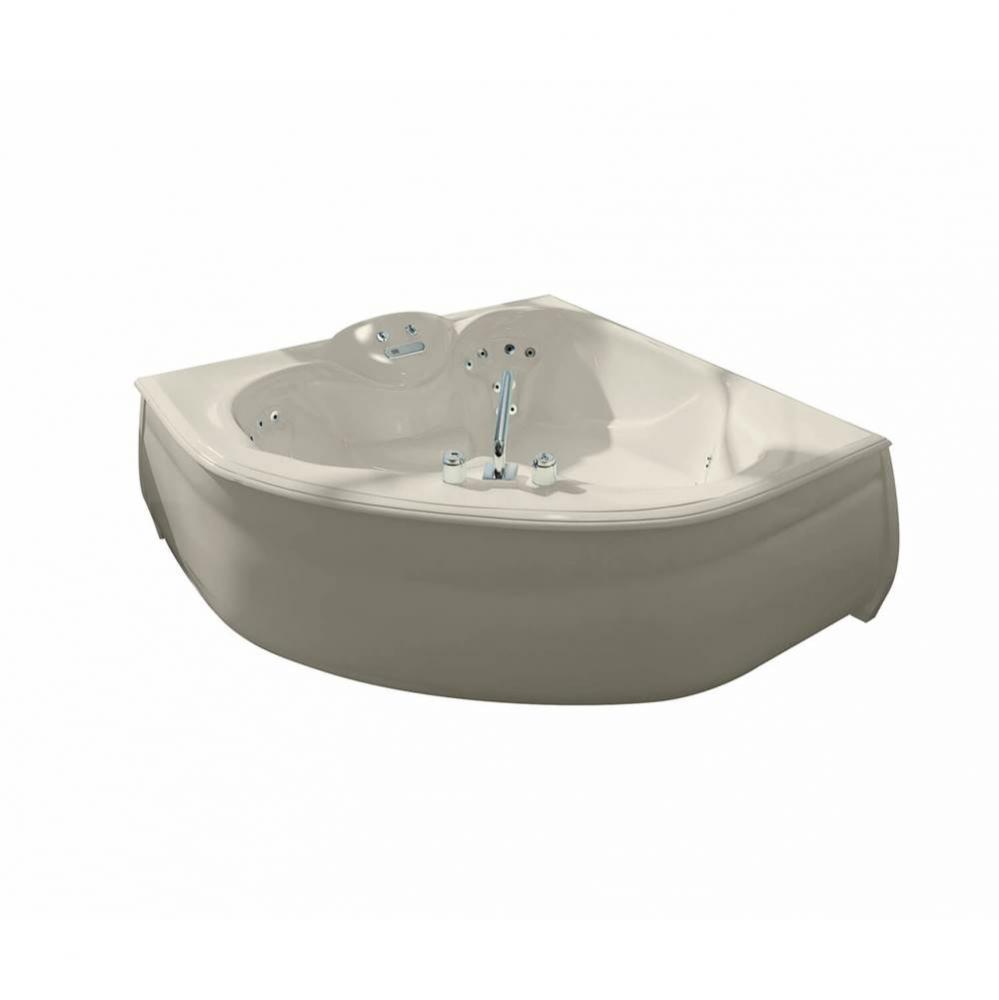 Kashmir 59.75 in. x 59.75 in. Corner Bathtub with Combined Hydromax/Aerofeel System Center Drain i