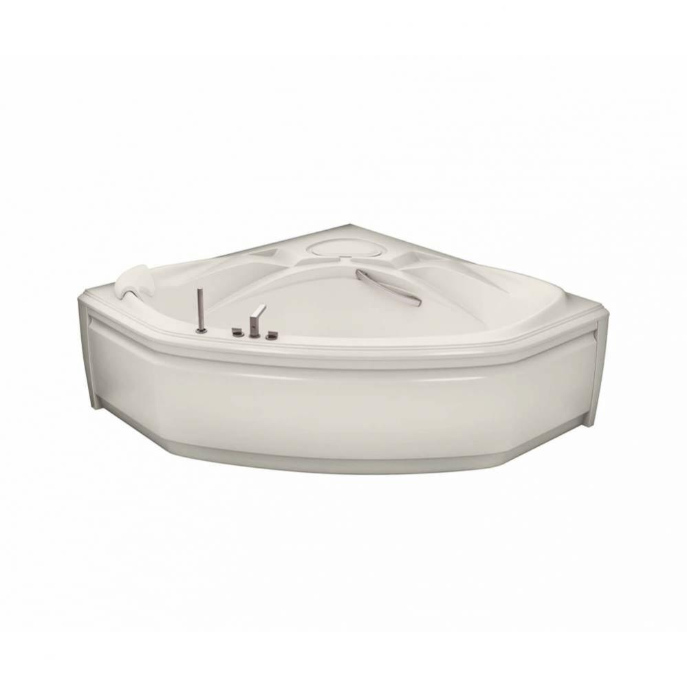 Infinity 60 in. x 60 in. Corner Bathtub with Center Drain in Biscuit