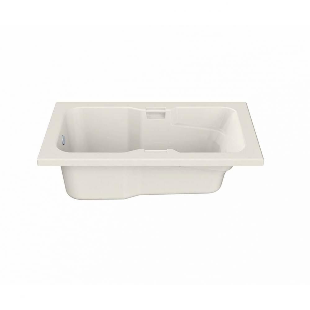 Lopez 66.25 in. x 35.75 in. Alcove Bathtub with Whirlpool System End Drain in Biscuit