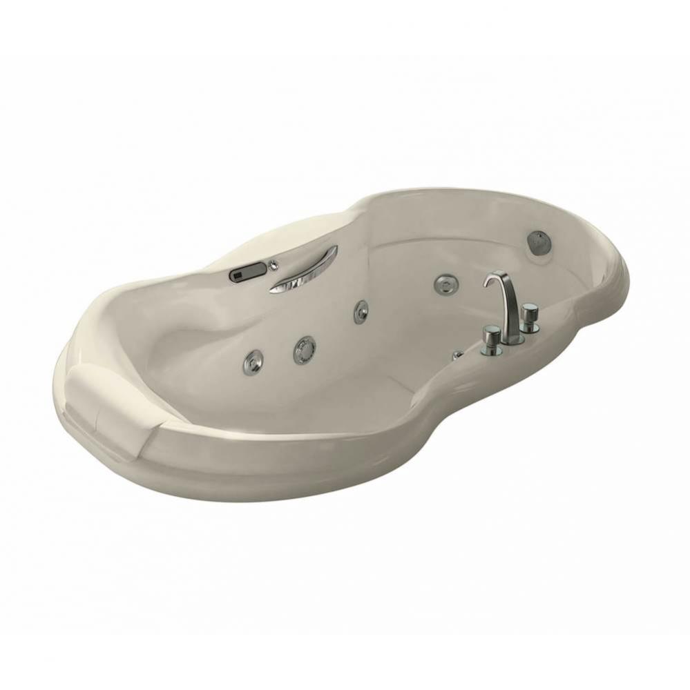 Palace 71.5 in. x 37.25 in. Drop-in Bathtub with Combined Hydromax/Aerofeel System End Drain in Bo