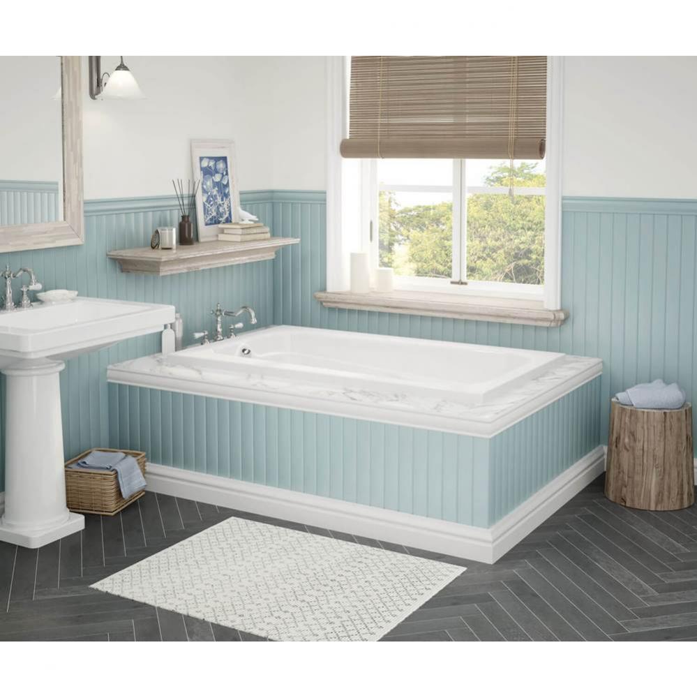 Tempest 59.875 in. x 35.75 in. Alcove Bathtub with Aeroeffect System End Drain in White