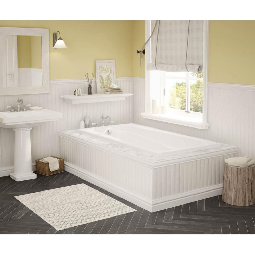 Timeless 71.625 in. x 35.5 in. Alcove Bathtub with Aeroeffect System End Drain in White