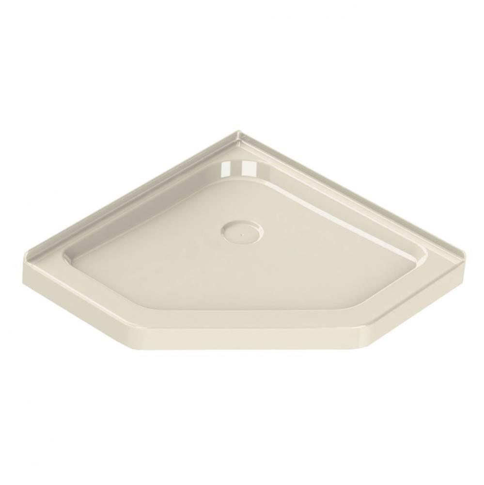 NA 38.125 in. x 38.125 in. x 4.125 in. Neo-Angle Corner Shower Base with Center Drain in Bone