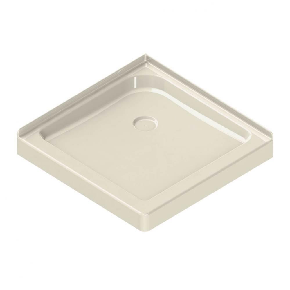 SQ. 36.125 in. x 36.125 in. x 4.125 in. Square Corner Shower Base with Center Drain in Bone