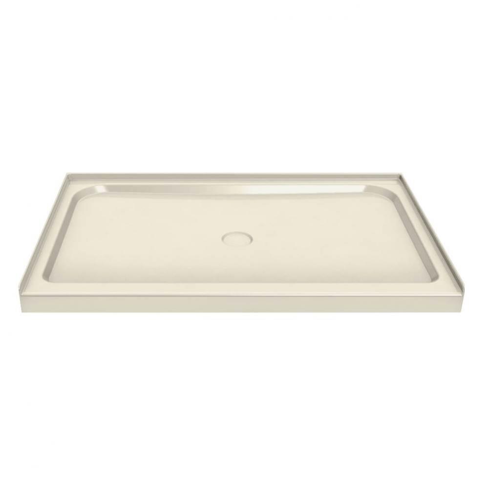 MAAX 47.75 in. x 32.125 in. x 4.125 in. Rectangular Alcove Shower Base with Center Drain in Bone