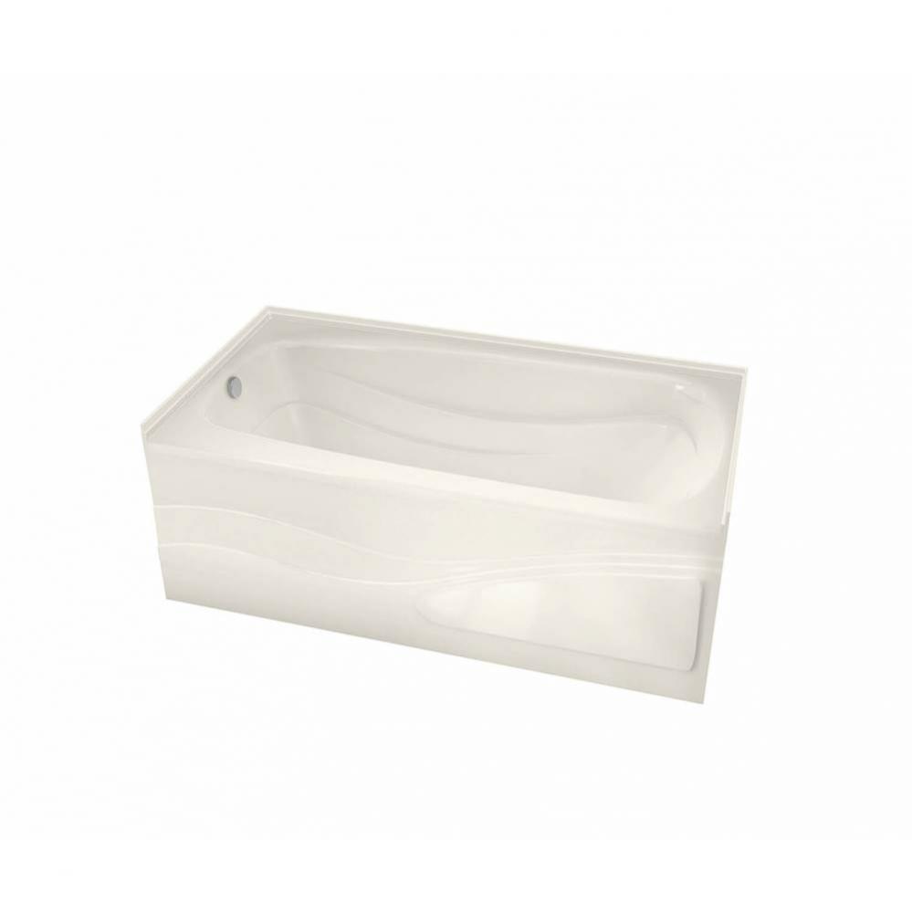 Tenderness 7236 Acrylic Alcove Right-Hand Drain Aeroeffect Bathtub in Biscuit