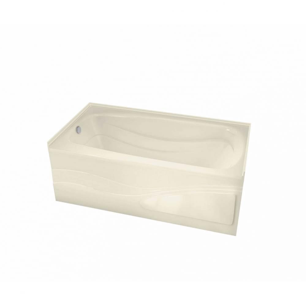 Tenderness 59.875 in. x 41.875 in. Alcove Bathtub with Whirlpool System Right Drain in Bone