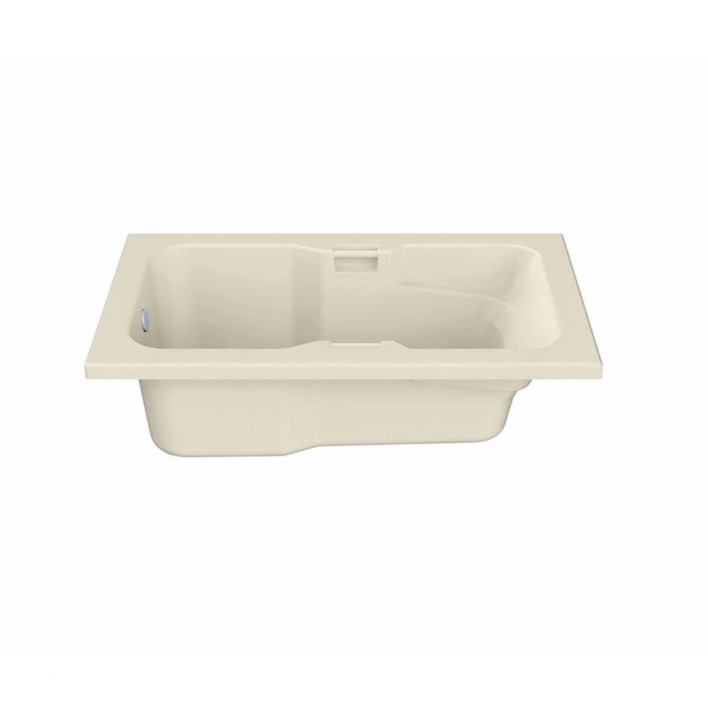 Lopez 59.875 in. x 35.875 in. Alcove Bathtub with End Drain in Bone