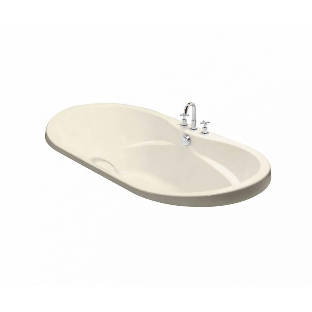 Living 72 in. x 42 in. Drop-in Bathtub with Hydromax System Center Drain in Bone