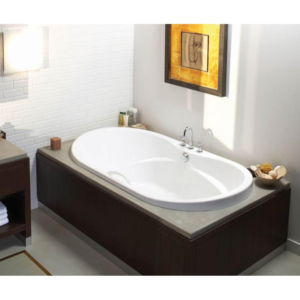 Living 66 in. x 36 in. Drop-in Bathtub with Hydromax System Center Drain in White