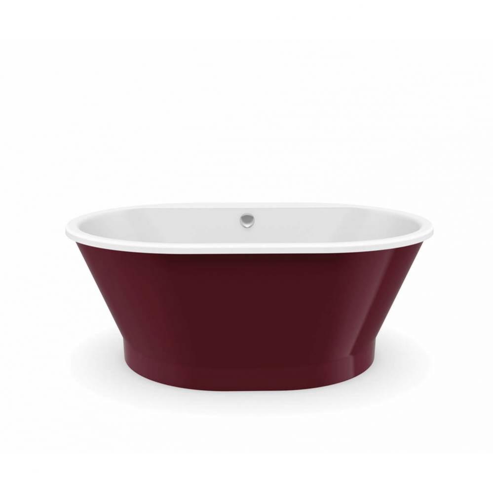 Brioso 60 in. x 42 in. Freestanding Bathtub with Center Drain in Ruby