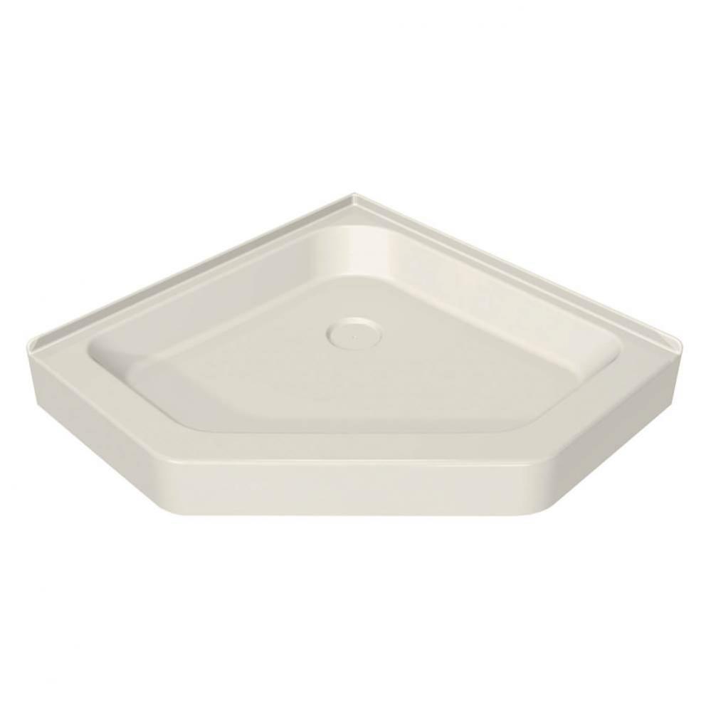 NA 38.125 in. x 38.125 in. x 6.125 in. Neo-Angle Corner Shower Base with Center Drain in Biscuit