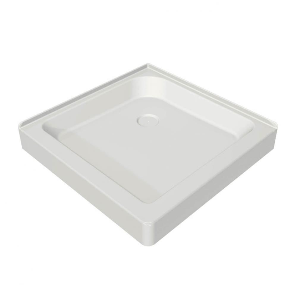 SQ 36.125 in. x 36.125 in. x 6.125 in. Square Corner Shower Base with Center Drain in White