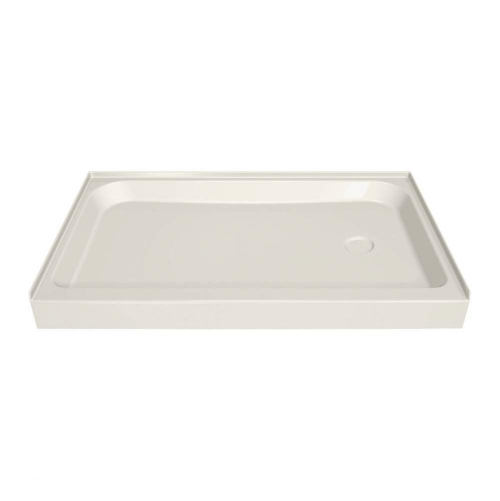 MAAX 59.75 in. x 30.125 in. x 6.125 in. Rectangular Alcove Shower Base with Right Drain in Biscuit