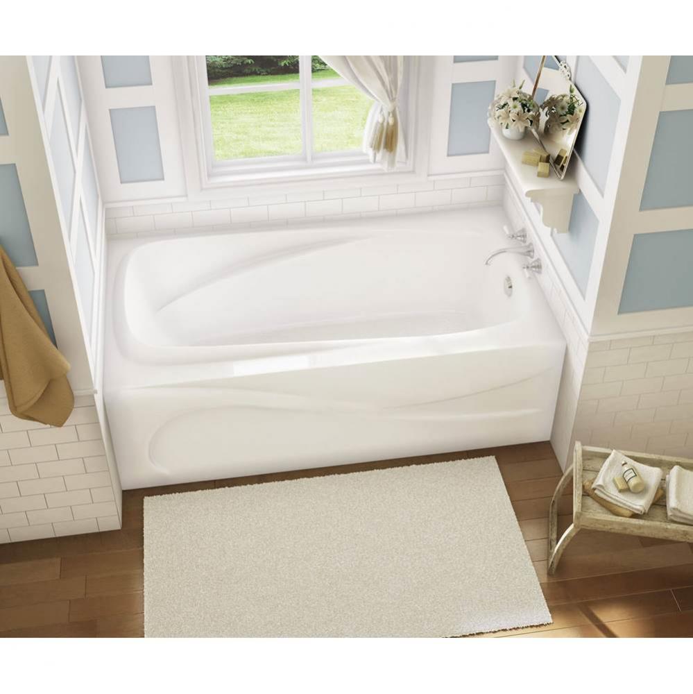 Santorini 60 in. x 32 in. Alcove Bathtub with Hydrosens System Left Drain in White