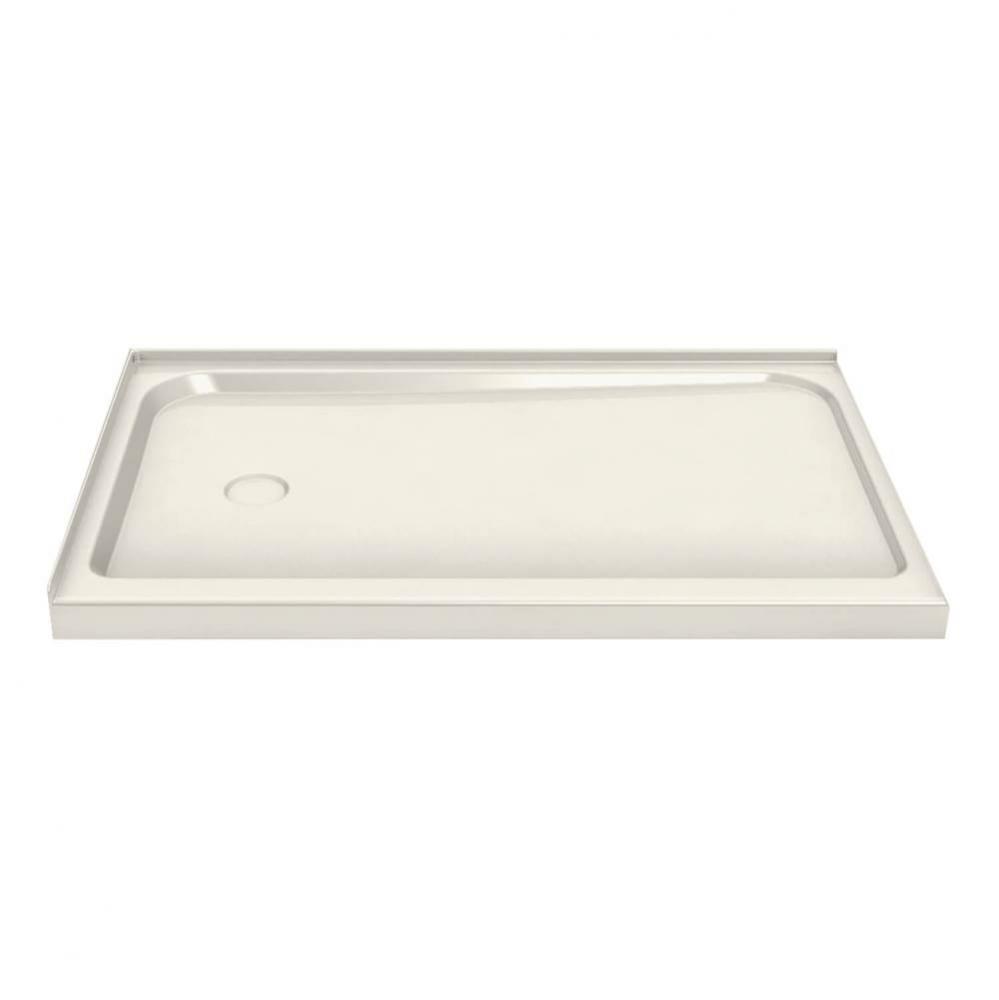 MAAX 59.75 in. x 36.25 in. x 4.125 in. Rectangular Corner Shower Base with Left Drain in Biscuit