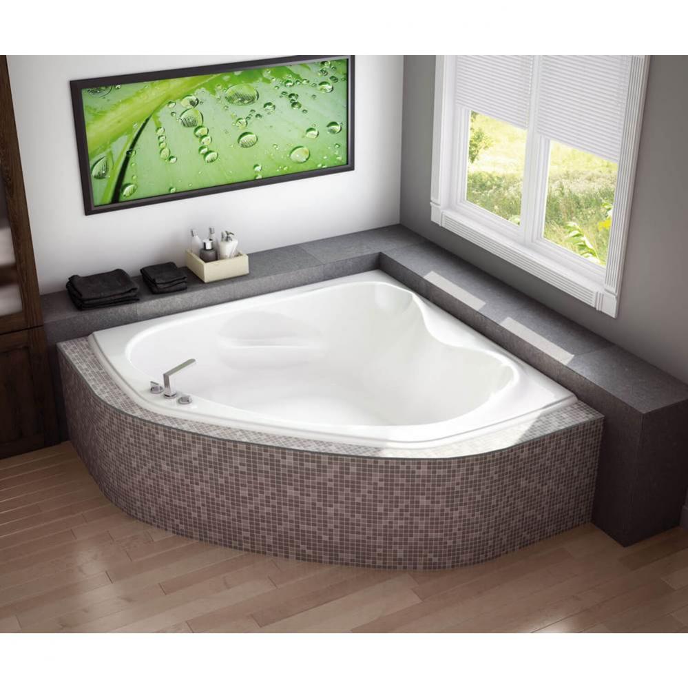 Murmur 59.75 in. x 59.75 in. Corner Bathtub with Aerosens System Center Drain in White