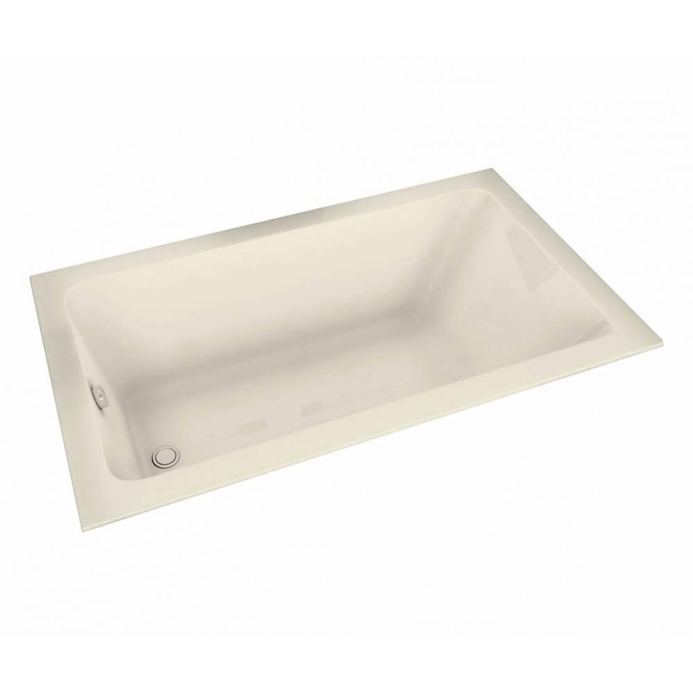 Skybox 66.25 in. x 35.75 in. Alcove Bathtub with Hydrosens System End Drain in Bone