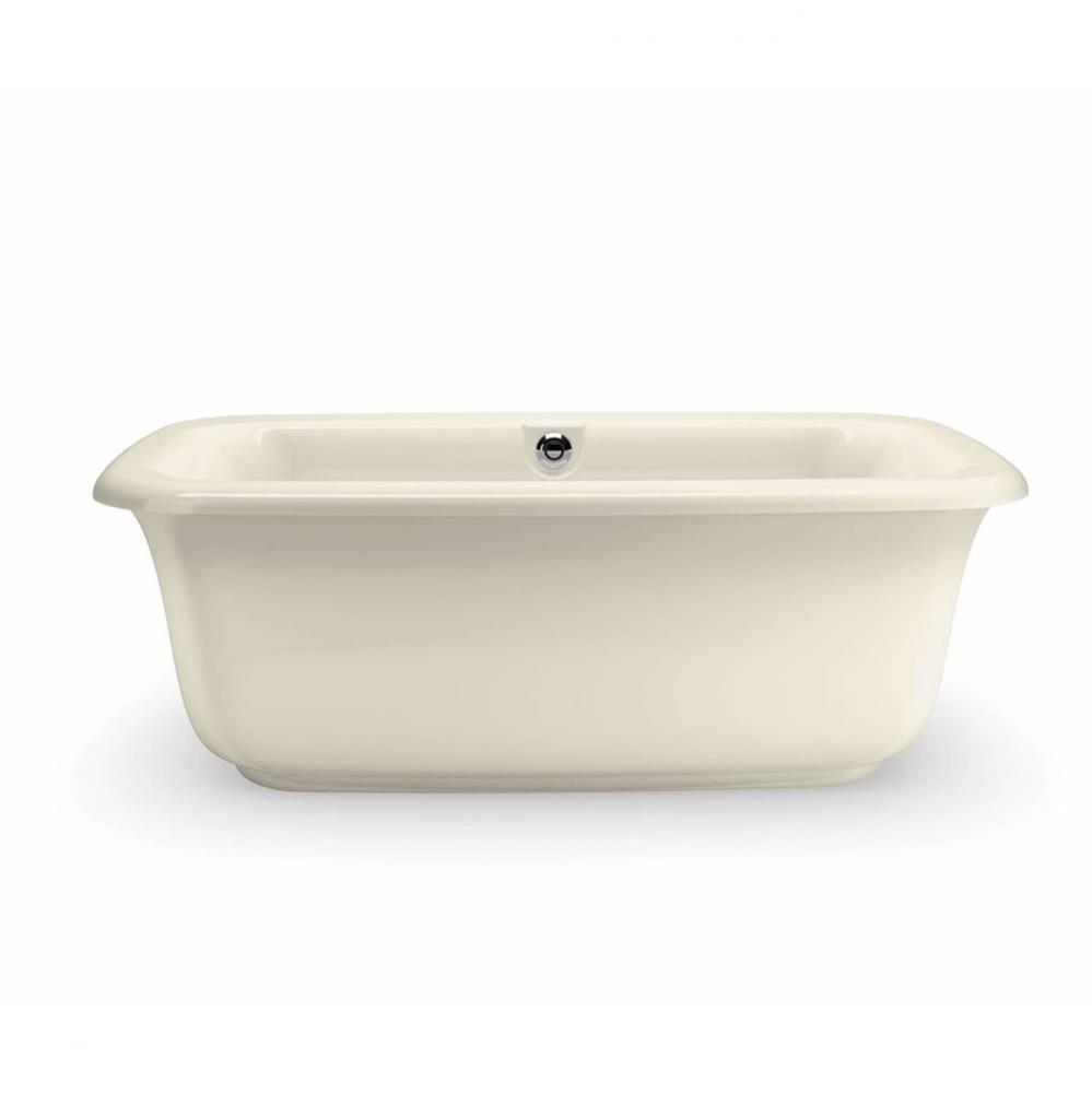 Miles 66 in. x 36 in. Freestanding Bathtub with Aerofeel System Center Drain in Bone