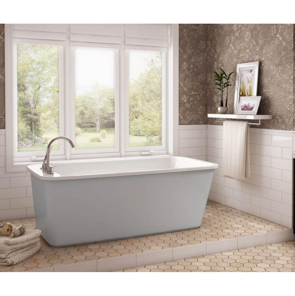 Lounge 64 in. x 34 in. Freestanding Bathtub with End Drain in Platinum Grey