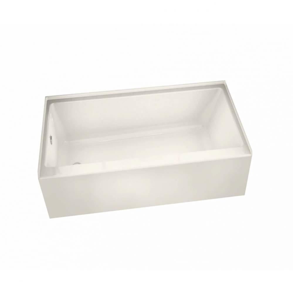 Rubix 6030 AFR Acrylic Alcove Left-Hand Drain Bathtub in Biscuit