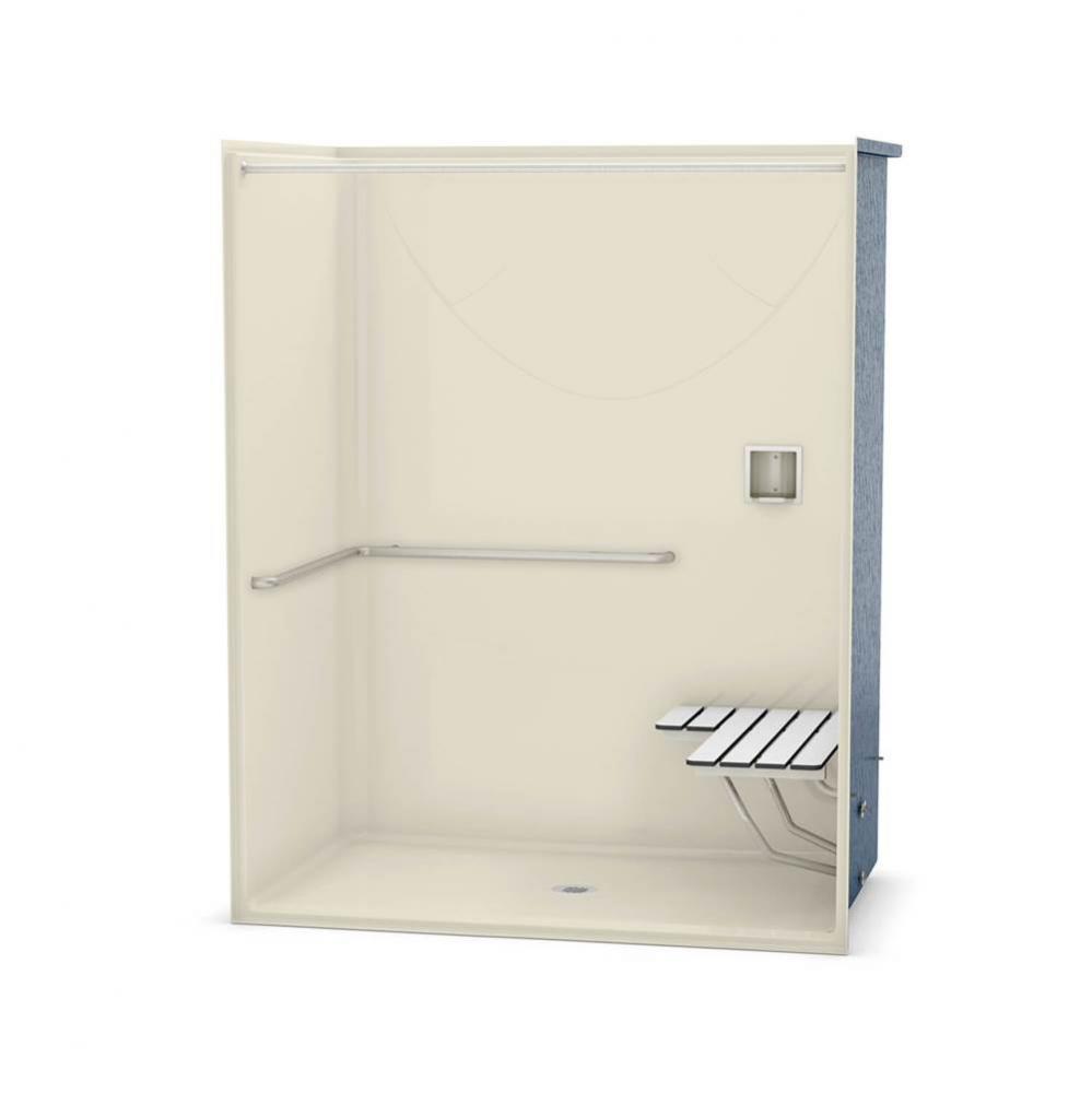 OPS-6036-RS - with ADA/ANSI Grab Bar and Seat 60 in. x 36 in. x 76.625 in. 1-piece Shower with Lef