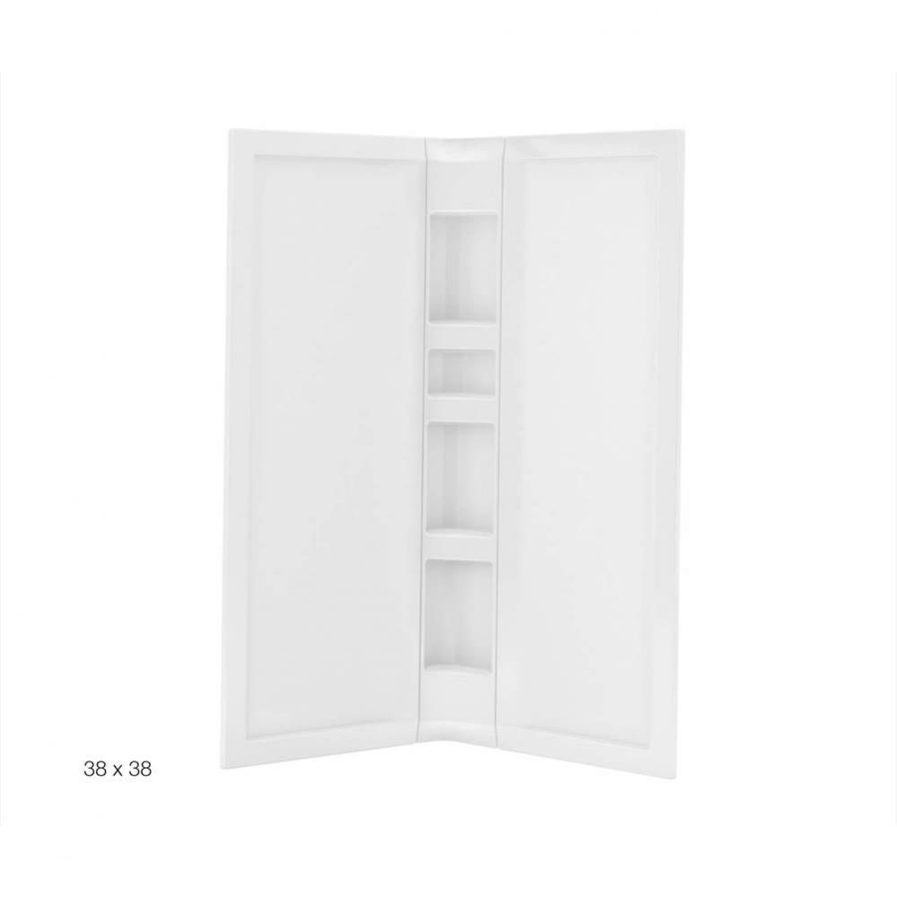 Hana 38.125 in. x 38.125 in. x 75.75 in. Direct to Stud Wall Kit in White