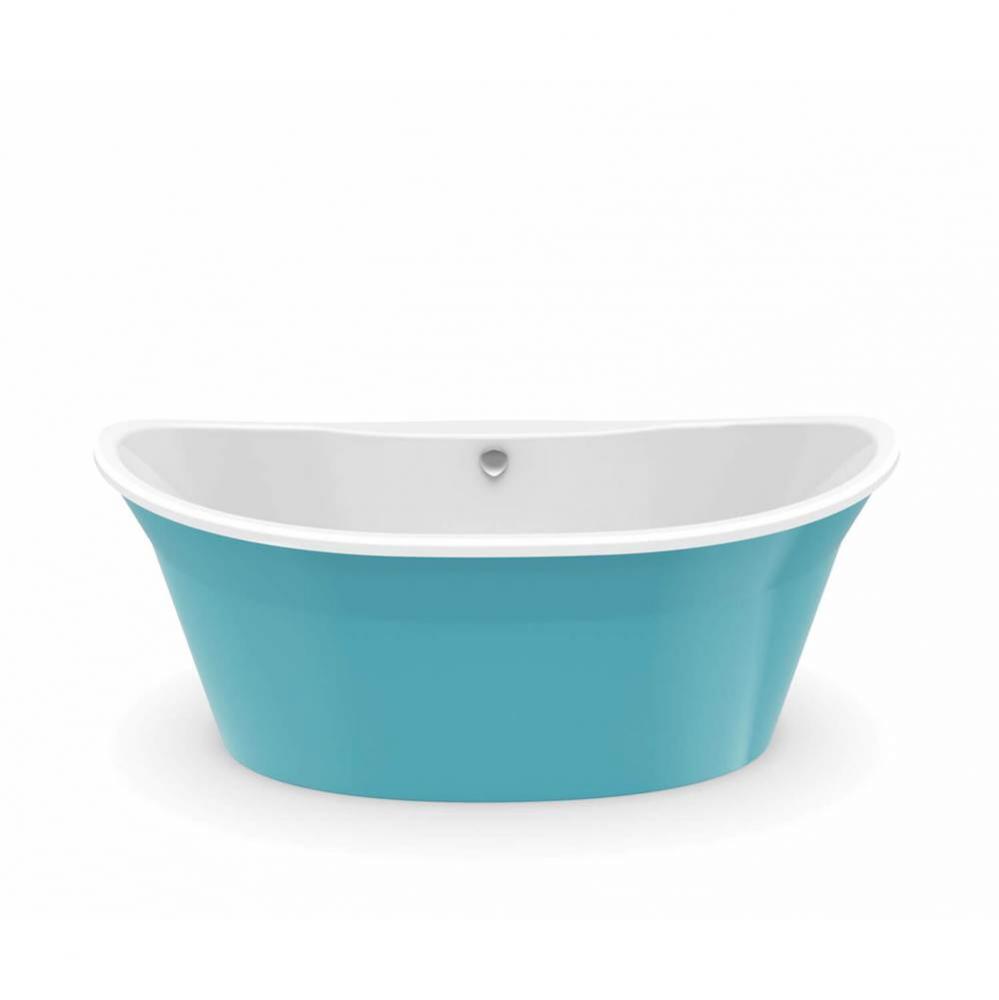 Orchestra 60 in. x 32 in. Freestanding Bathtub with Center Drain in Aqua