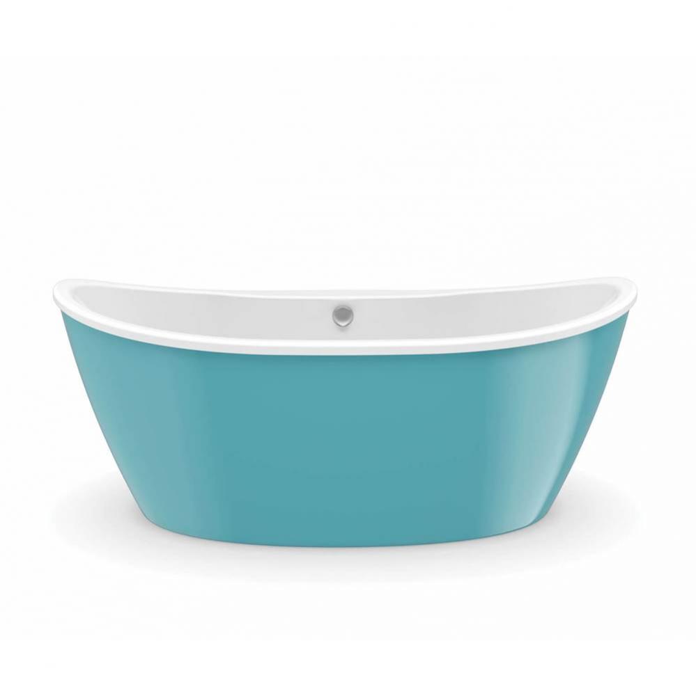 Delsia 66 in. x 36 in. Freestanding Bathtub with Center Drain in Aqua