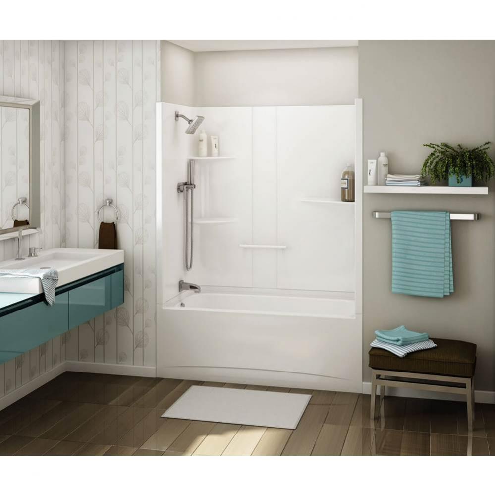 ALLIA TS-6032 Acrylic Alcove Right-Hand Drain Two-Piece Tub Shower in White