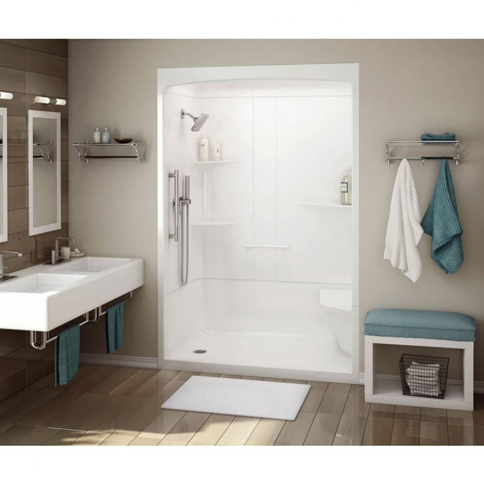 ALLIA SHR-6034 Acrylic Alcove Center Drain Three-Piece Shower in White