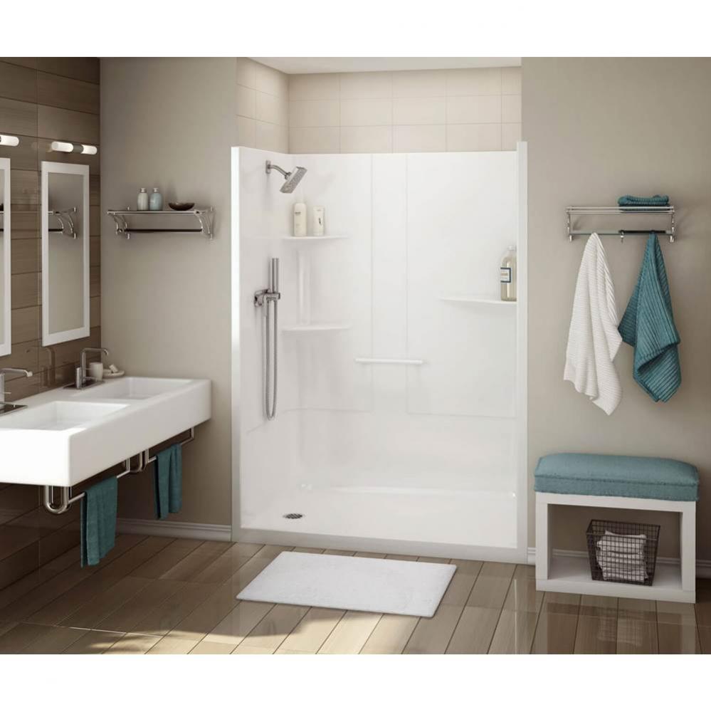 ALLIA SH-6034 Acrylic Alcove Center Drain One-Piece Shower in White