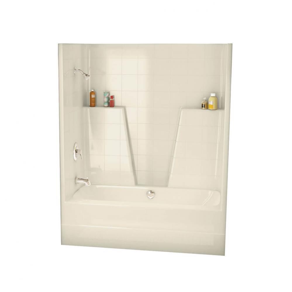 BGT6034C 60 in. x 34 in. x 73.75 in. 1-piece Tub Shower with Center Drain in Bone