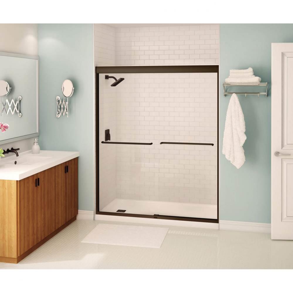 Kameleon SC 51-55 in. x 71 in. Bypass Alcove Shower Door with Clear Glass in Dark Bronze