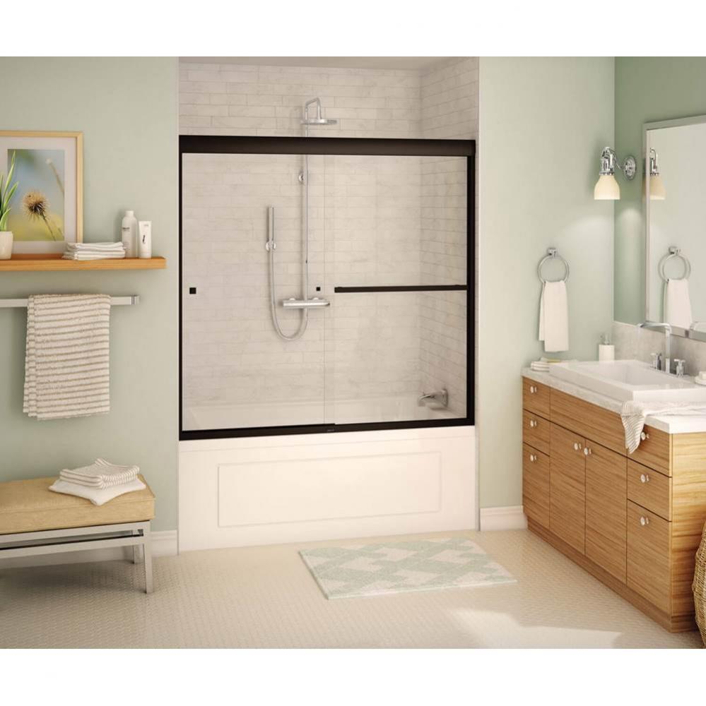 Aura 55-59 in. x 57 in. Bypass Tub Door with Clear Glass in Dark Bronze